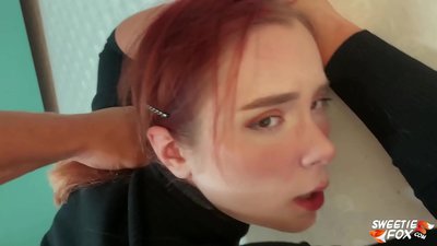 An Yi Wa Mutum Baki Da Farji Mai Janye Jajayen Kai Da Cum A Kan Nonuwa
